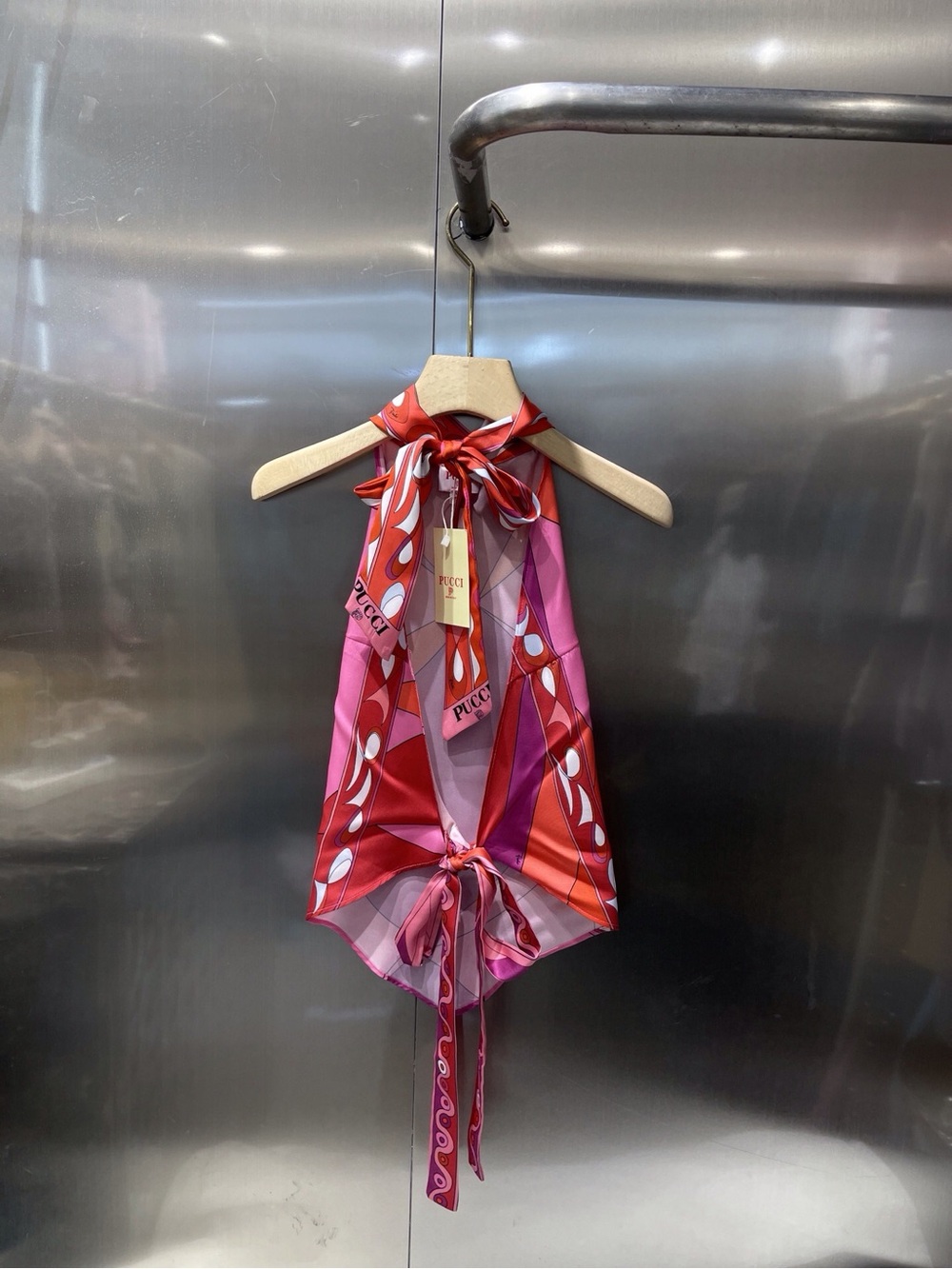 Emilio Pucci Pink Purple and Orange Halter Tank Top - Picture 2 of 2